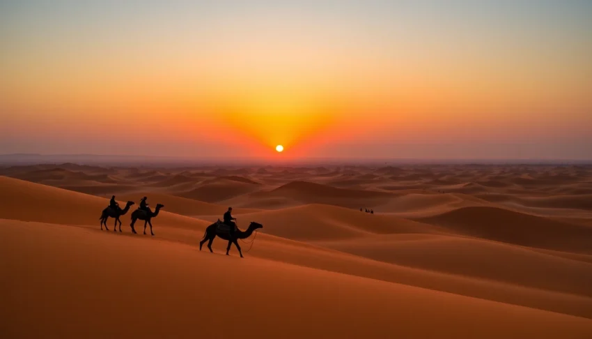Join a memorable Fes to Marrakech desert tour with camel rides across Merzouga’s stunning sand dunes and scenic mountains.