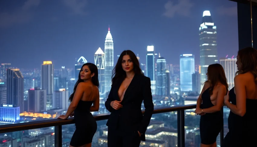 High-quality photo showcasing attractive KL ESCORT professionals in a luxurious setting, emphasizing elegance and confidence for premium service advertisement.