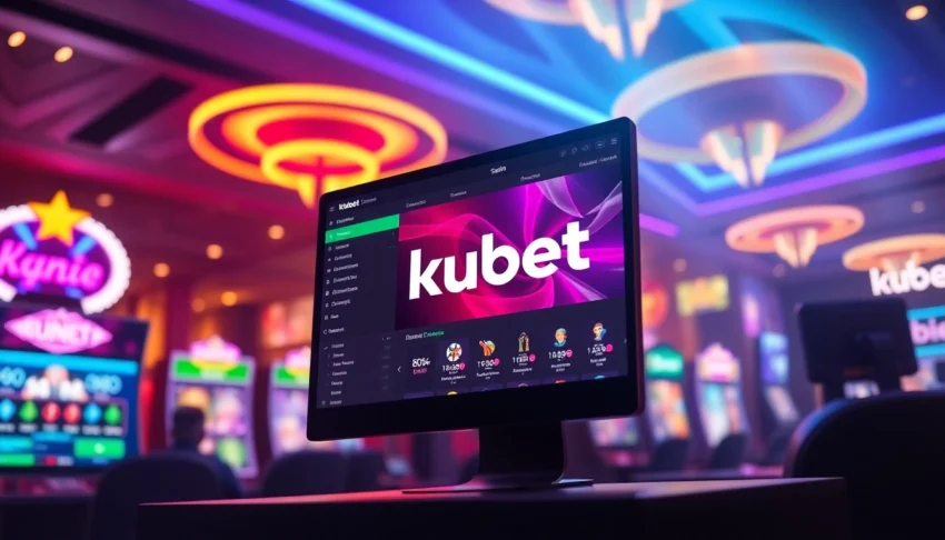 Online casino platform branded with kubet logo showcasing engaging games and secure betting options for players.
