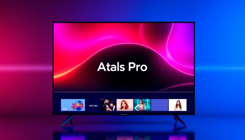 Atlas Pro IPTV interface on a smart TV with vibrant live channels and modern design for a premium streaming experience