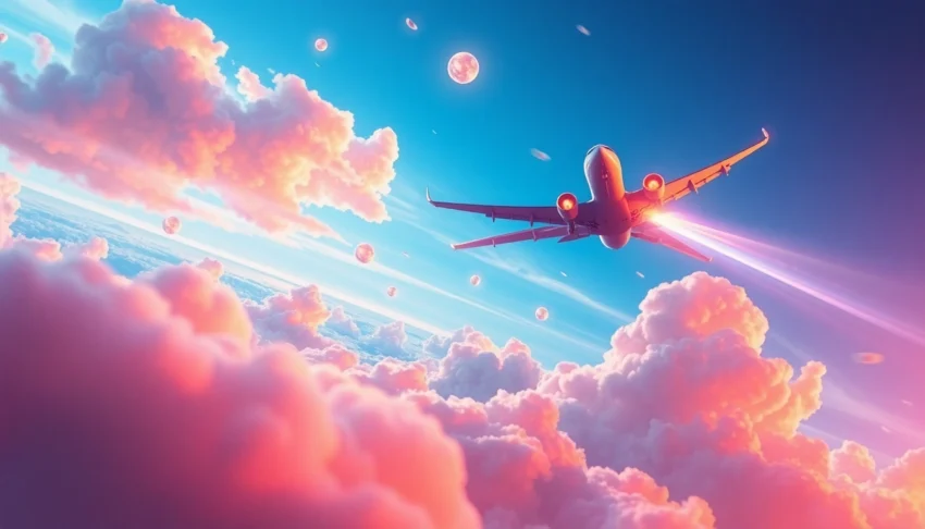 An engaging visual of the Aviator game with an airplane soaring through colorful multipliers, capturing excitement and skillful gameplay for users.
