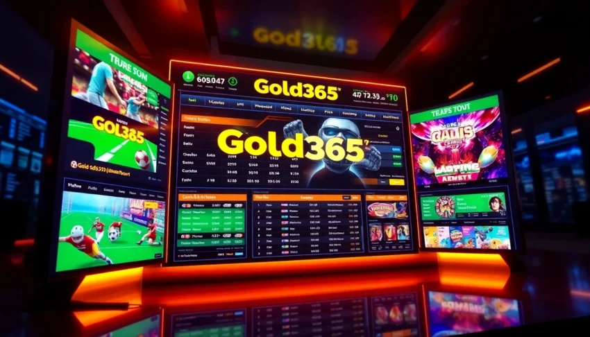 Gold365 online betting platform showcasing sports and casino games with vibrant visuals for user engagement and trust.
