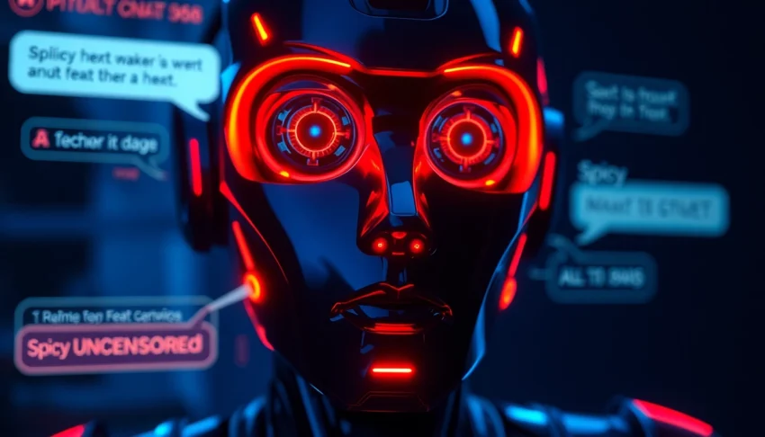 Spicychatai bot engaging in realistic, uncensored conversation with vibrant visuals highlighting bold AI interactions for 2025 users