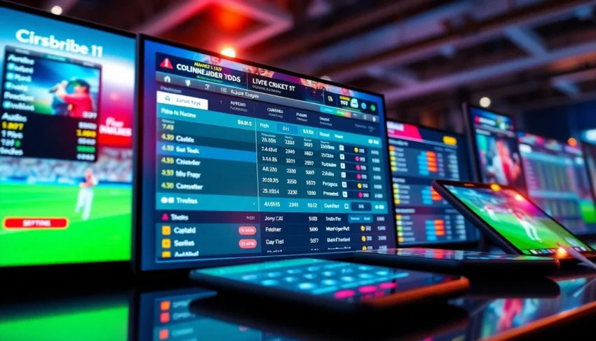 Reddybook live cricket betting platform with action-packed screen displaying odds and betting options for users in India.