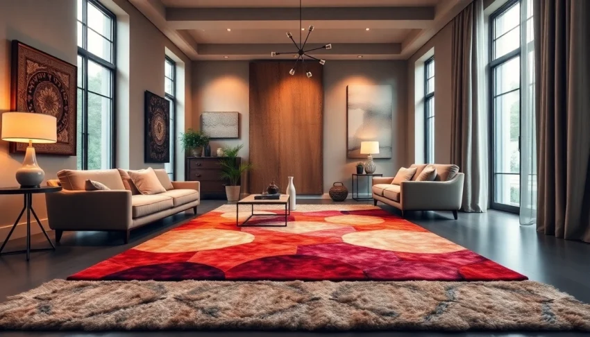 Showcase of stylish Tappeti a Milano with detailed patterns and vibrant colors in a