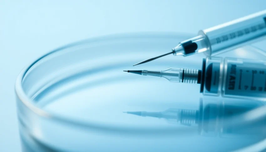 Fecondazione in vitro process with microinjection in a modern lab setting