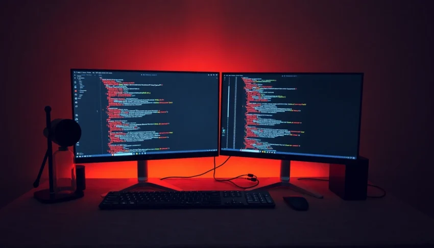 Angular developer working on front-end code in a professional programming environment for web