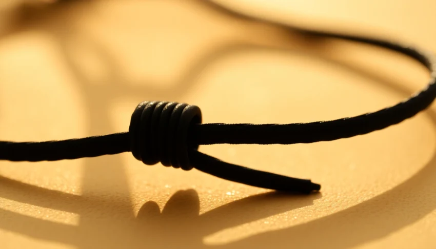 Beautiful gold bracelet on a black cord showcasing the elegance of the zota bransoletka na