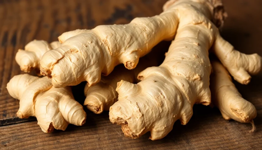 Premium dry ginger roots highlighting rich texture and natural color for quality spices