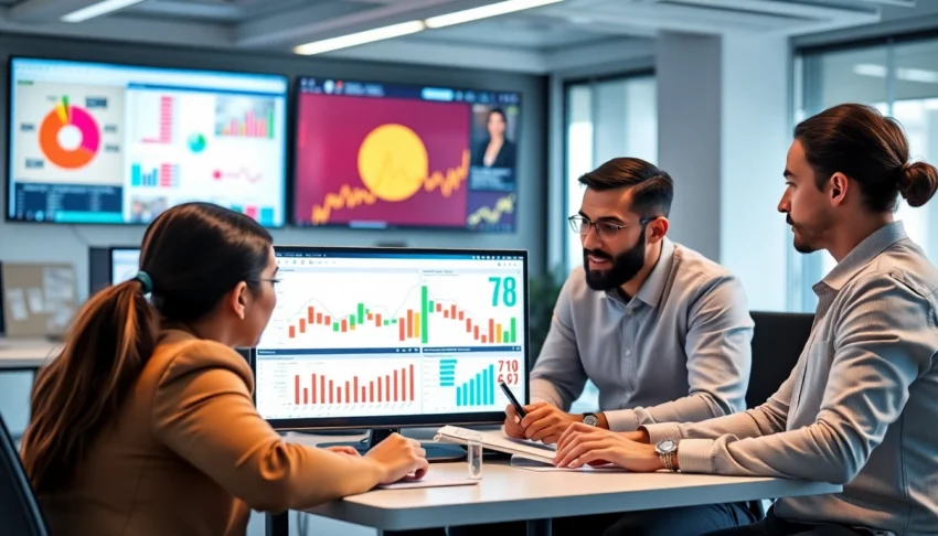Skilled digital marketing team analyzing seo de posicionamiento seo strategies for business