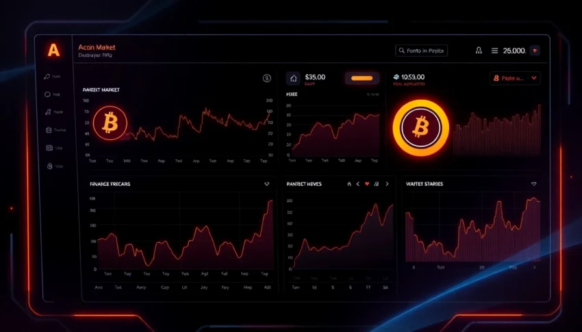 A modern digital finance platform showcasing aicoin real-time market data and analytics for